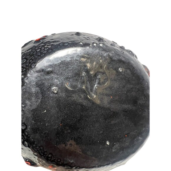 Native American Pueblo Pottery Wedding Vase Signed 7” Black Red Clay - Picture 9 of 9